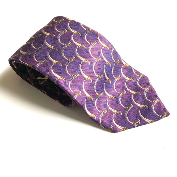 Heavy Silk Talbott/Nordstrom Purple Burgundy Tie - Picture 3 of 9